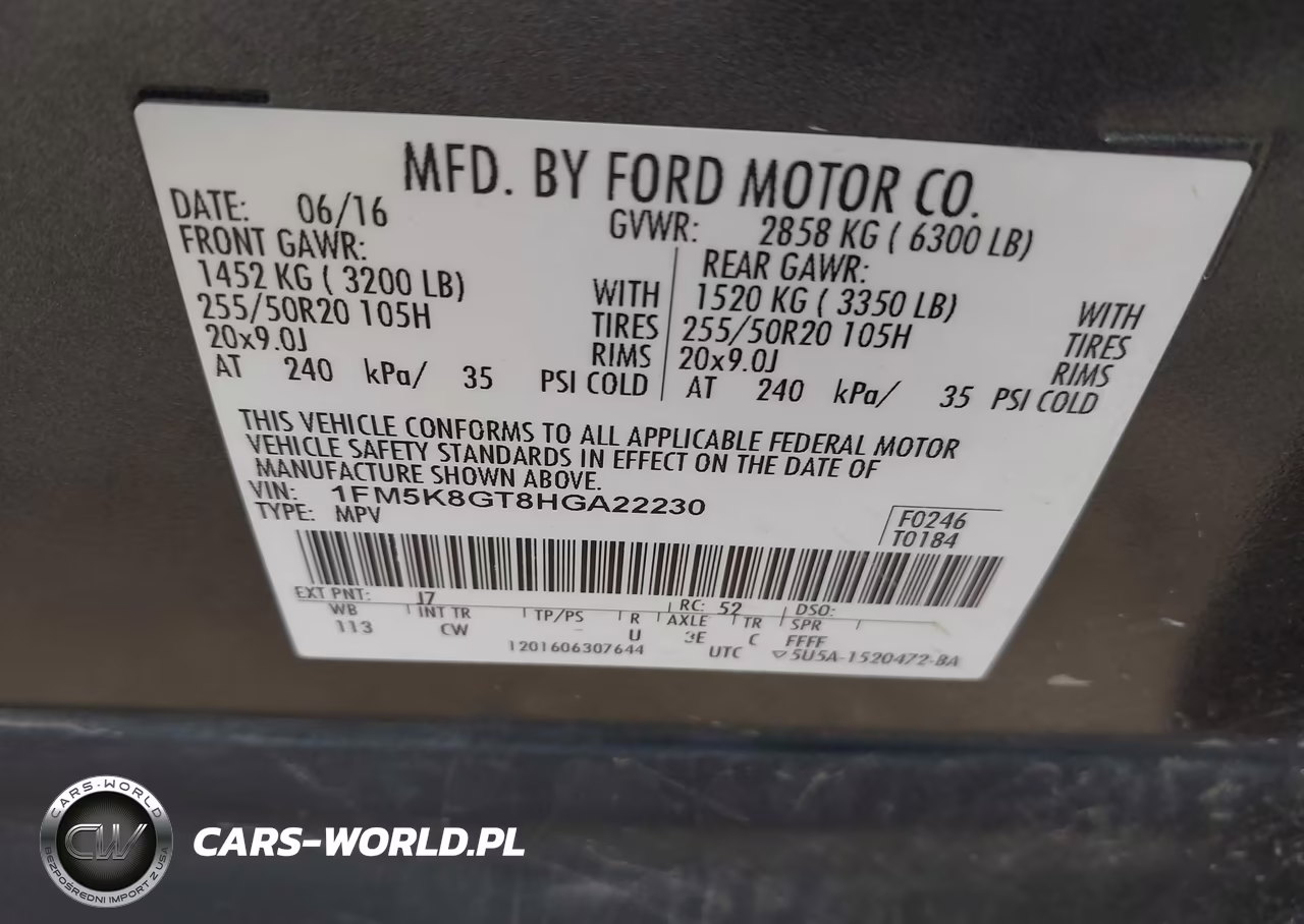 2017 Ford Explorer Sport VIN:1FM5K8GT8HGA22230 - 9