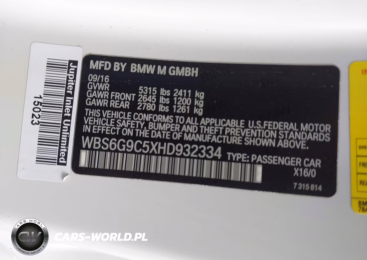 2017 BMW M6 VIN:WBS6G9C5XHD932334 - 9