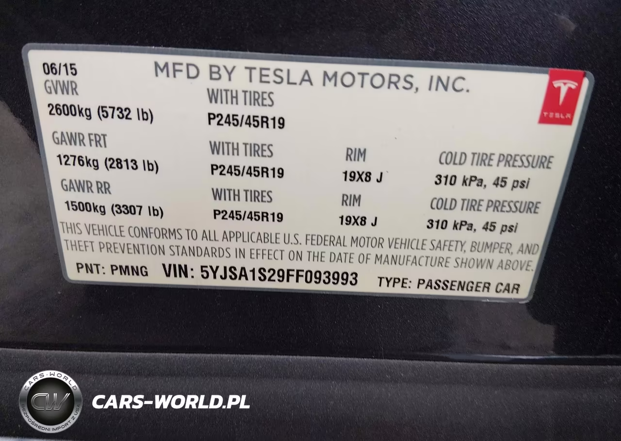 2015 Tesla Model S 70D-85D-P85D VIN:5YJSA1S29FF093993 - 9