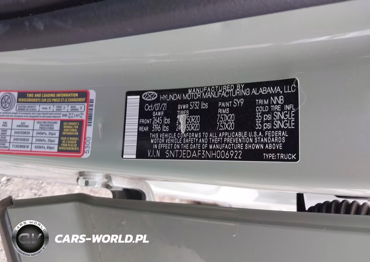 2022 Hyundai Santa Cruz Limited VIN:5NTJEDAF3NH006922 - 9