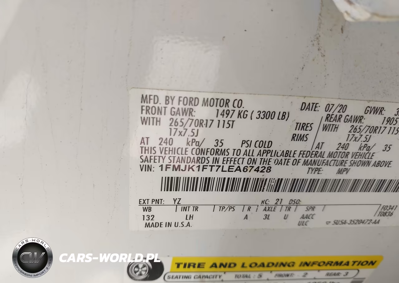 2020 Ford Expedition Xl Max VIN:1FMJK1FT7LEA67428 - 9