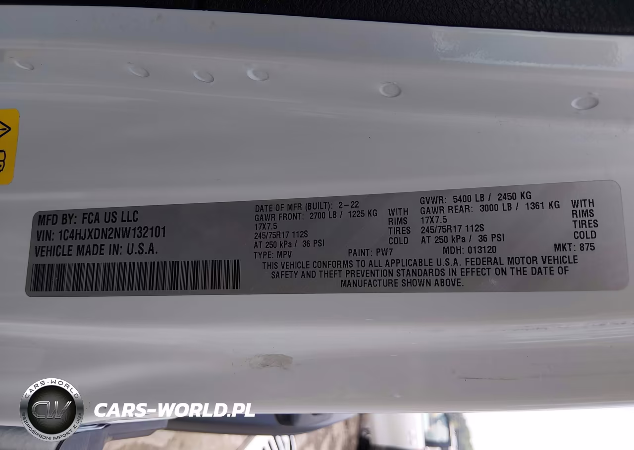 2022 Jeep Wrangler Unlimited Sport S 4X4 VIN:1C4HJXDN2NW132101 - 9