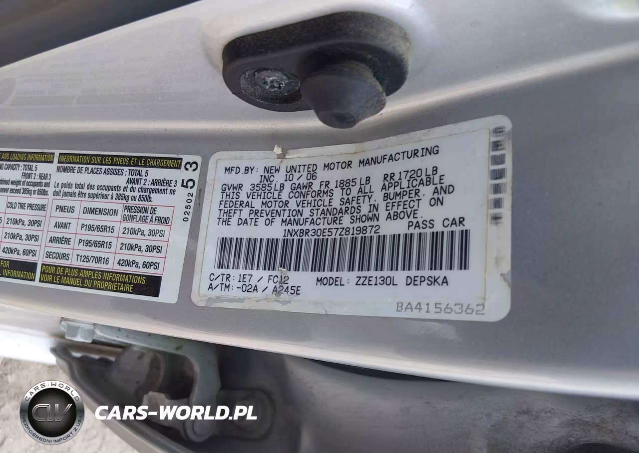 2007 Toyota Corolla S VIN:1NXBR30E57Z819872 - 9