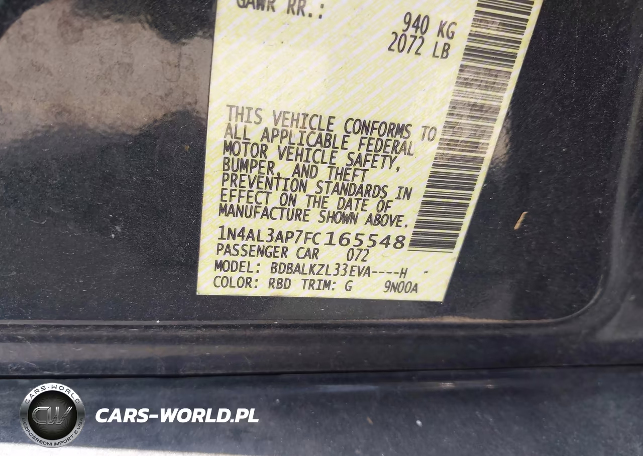 2015 Nissan Altima 2.5 Sv VIN:1N4AL3AP7FC165548 - 9