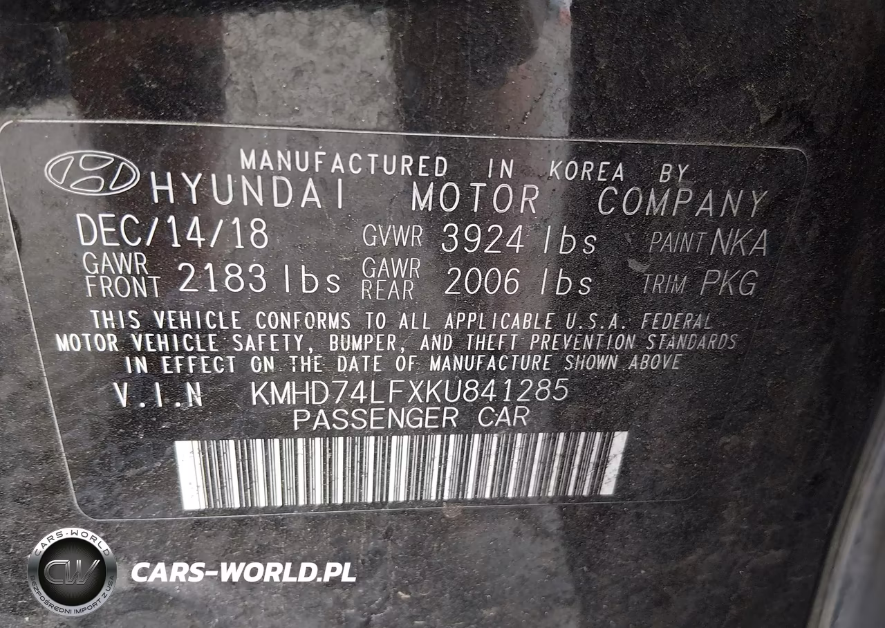 2019 Hyundai Elantra Se VIN:KMHD74LFXKU841285 - 9