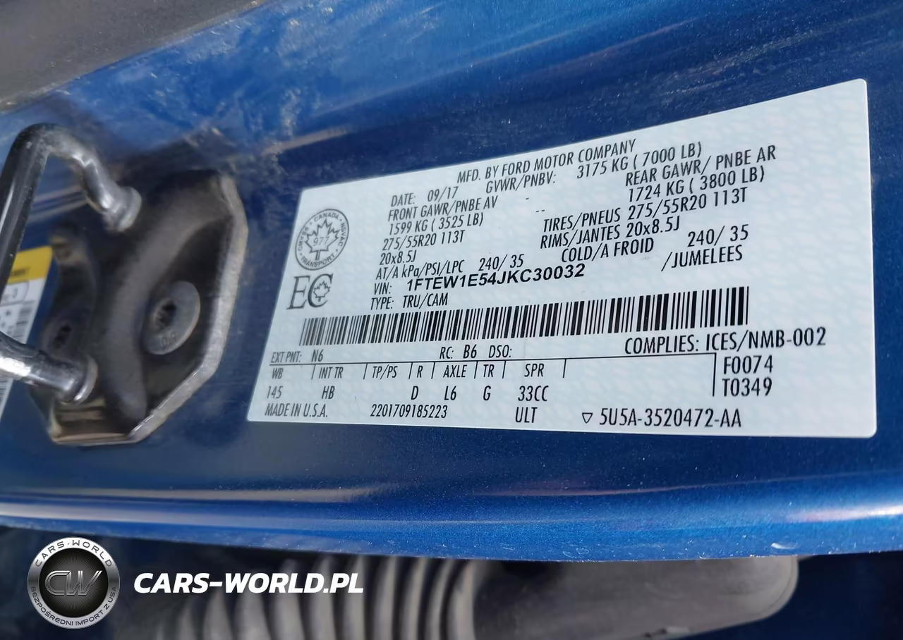 2018 Ford F-150 VIN:1FTEW1E54JKC30032 - 9