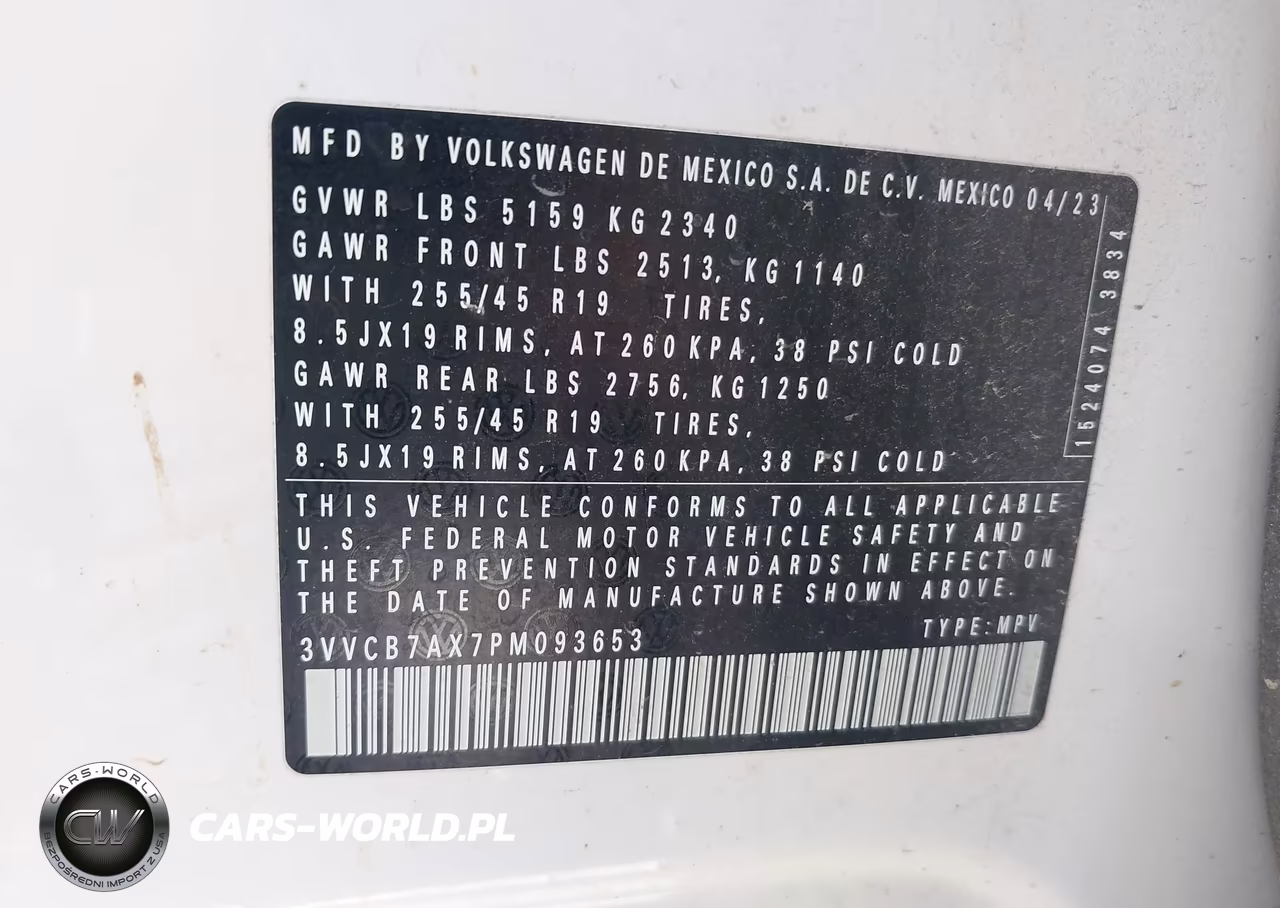 2023 Volkswagen Tiguan 2.0T Se R-Line Black VIN:3VVCB7AX7PM093653 - 9