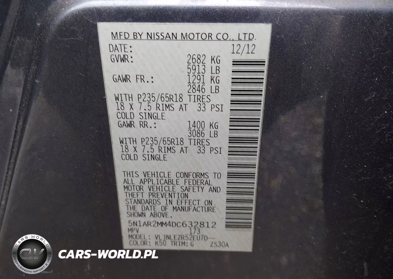 2013 Nissan Pathfinder Sv VIN:5N1AR2MM4DC632812 - 9