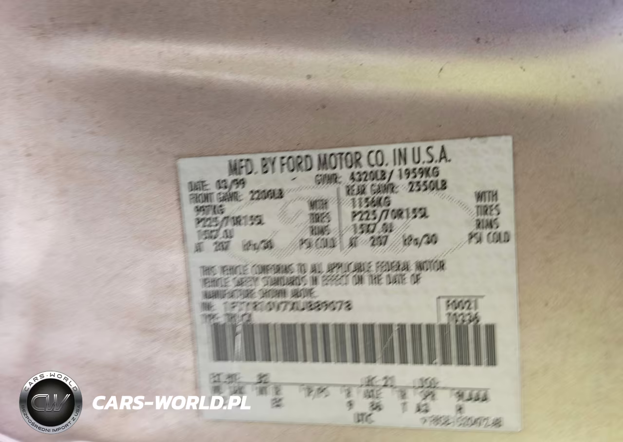 1999 Ford Ranger Xl-Xlt VIN:1FTYR10V7XUB89078 - 9