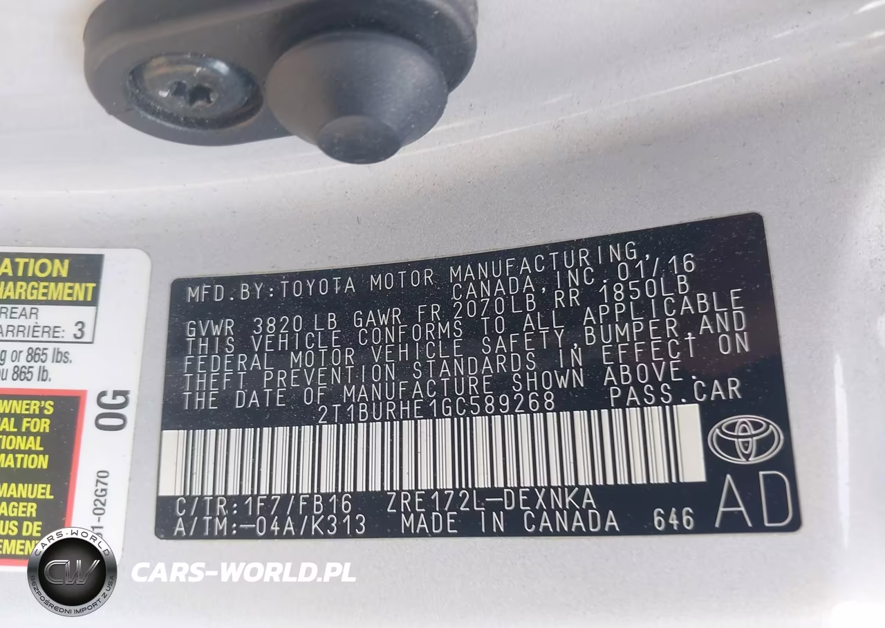 2016 Toyota Corolla Le VIN:2T1BURHE1GC589268 - 9