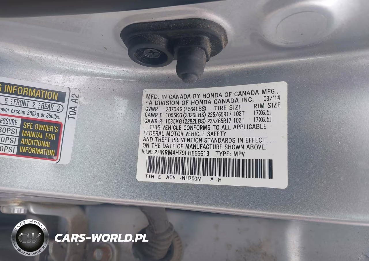 2014 Honda Cr-V Ex-L VIN:2HKRM4H79EH666613 - 9