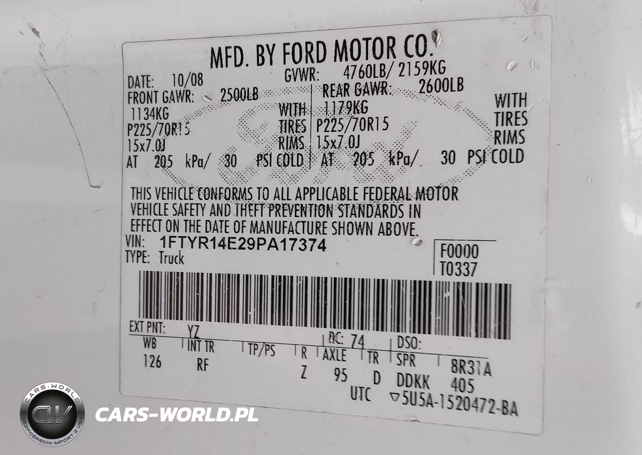 2009 Ford Ranger Sport-Xl-Xlt VIN:1FTYR14E29PA17374 - 9