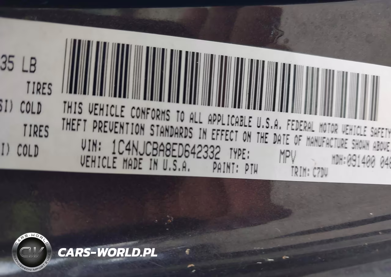 2014 Jeep Compass Sport VIN:1C4NJCBA8ED642332 - 9