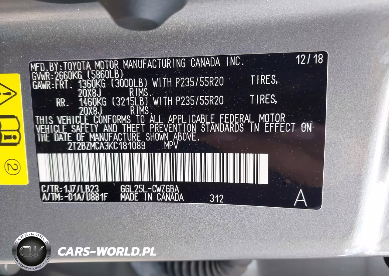 2019 Lexus Rx 350 VIN:2T2BZMCA3KC181089 - 9