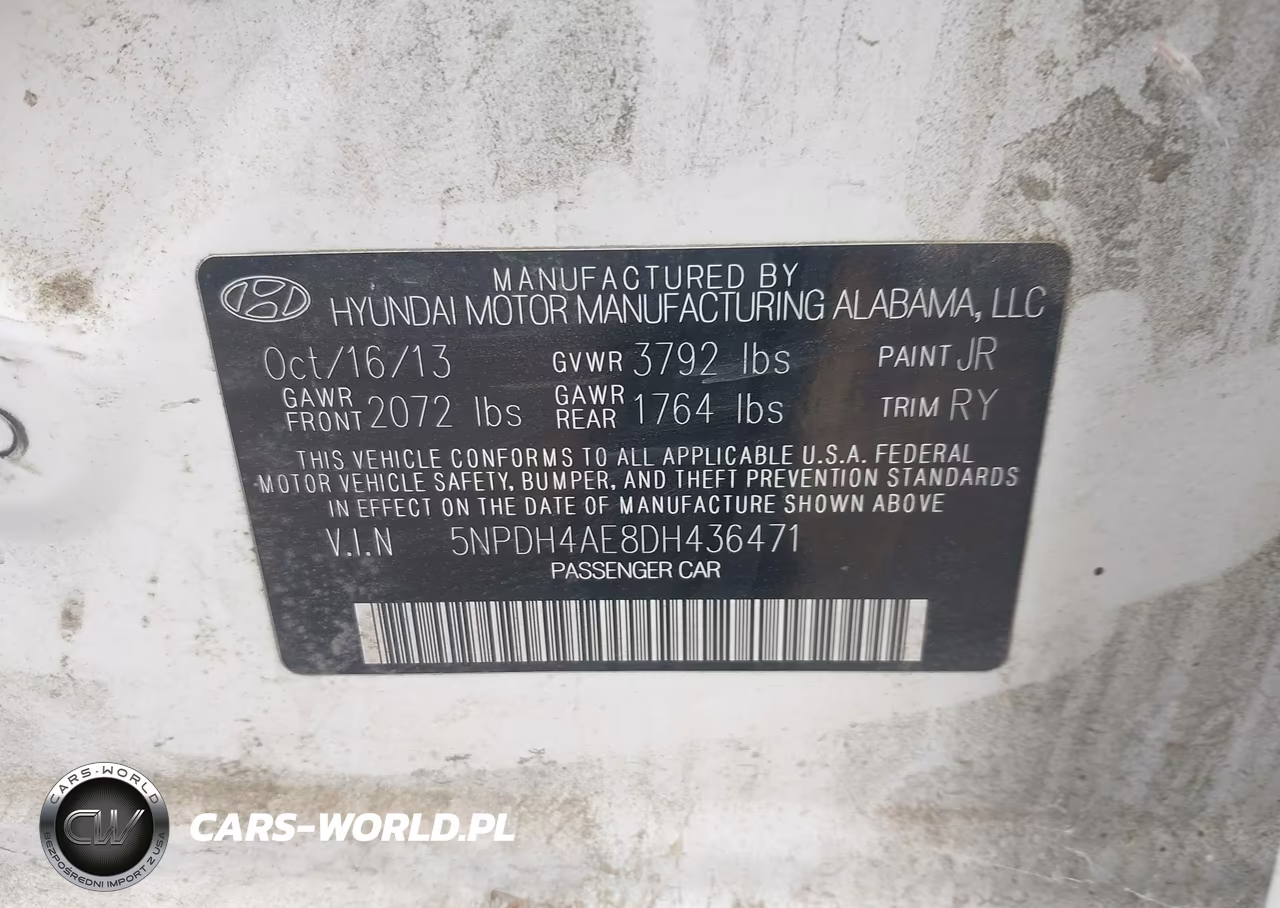 2013 Hyundai Elantra Limited VIN:5NPDH4AE8DH436471 - 9