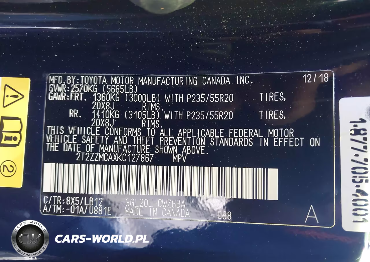 2019 Lexus Rx 350 VIN:2T2ZZMCAXKC127867 - 9