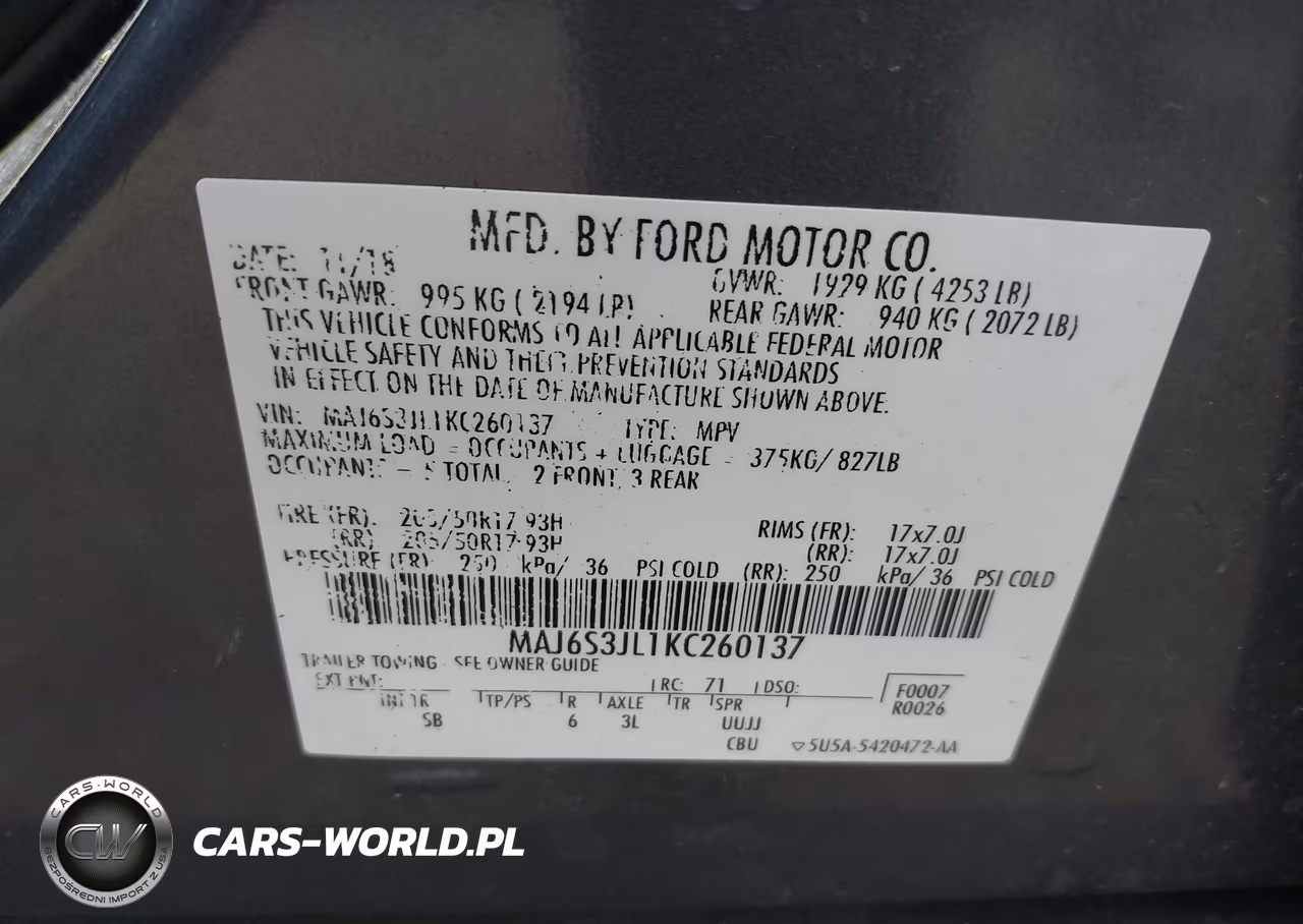 2019 Ford Ecosport Ses VIN:MAJ6S3JL1KC260137 - 9