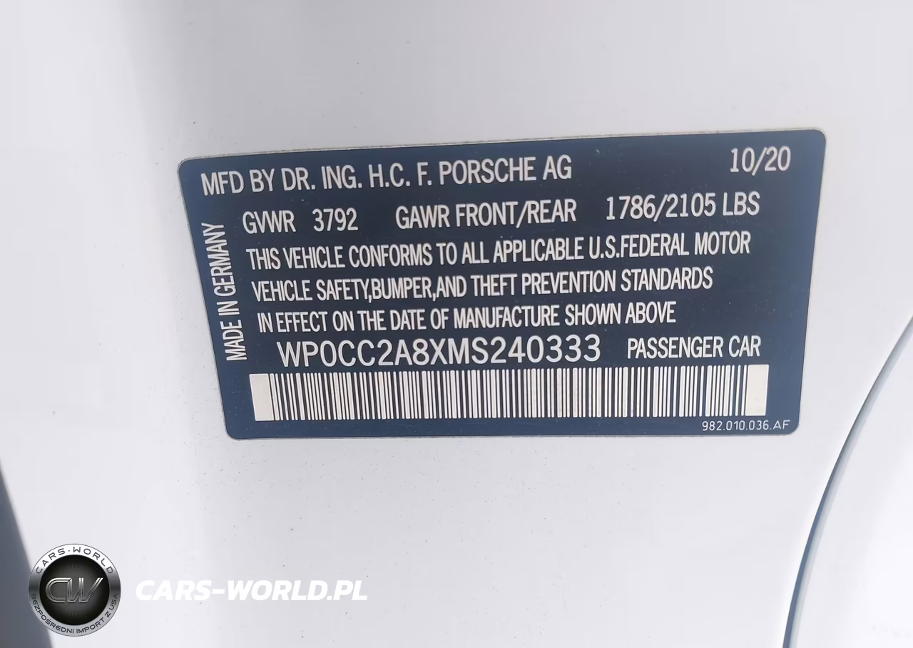 2021 Porsche 718 Spyder VIN:WP0CC2A8XMS240333 - 9