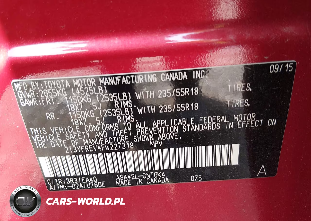 2015 Toyota Rav4 Limited VIN:2T3YFREV4FW227318 - 9