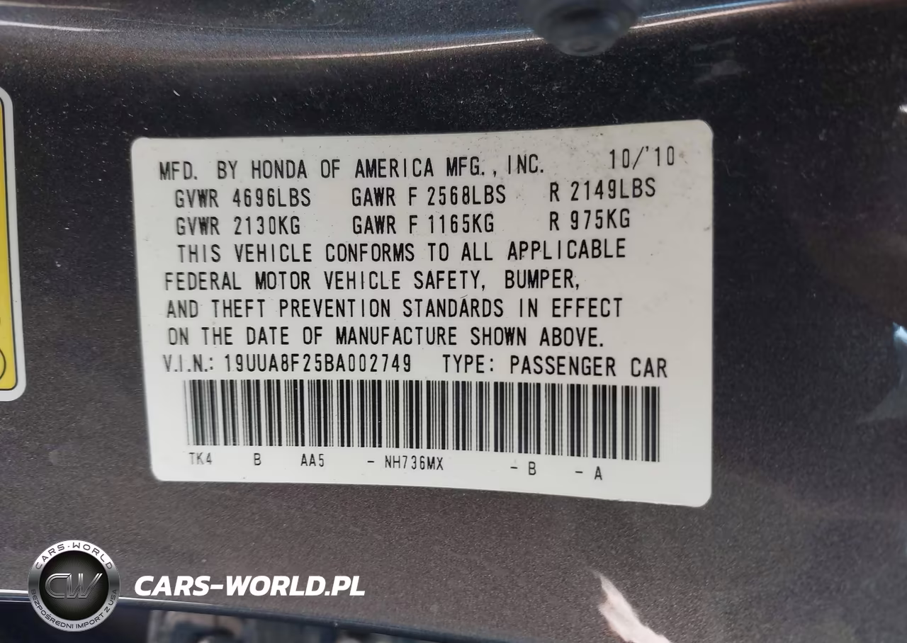2011 Acura Tl 3.5 VIN:19UUA8F25BA002749 - 9