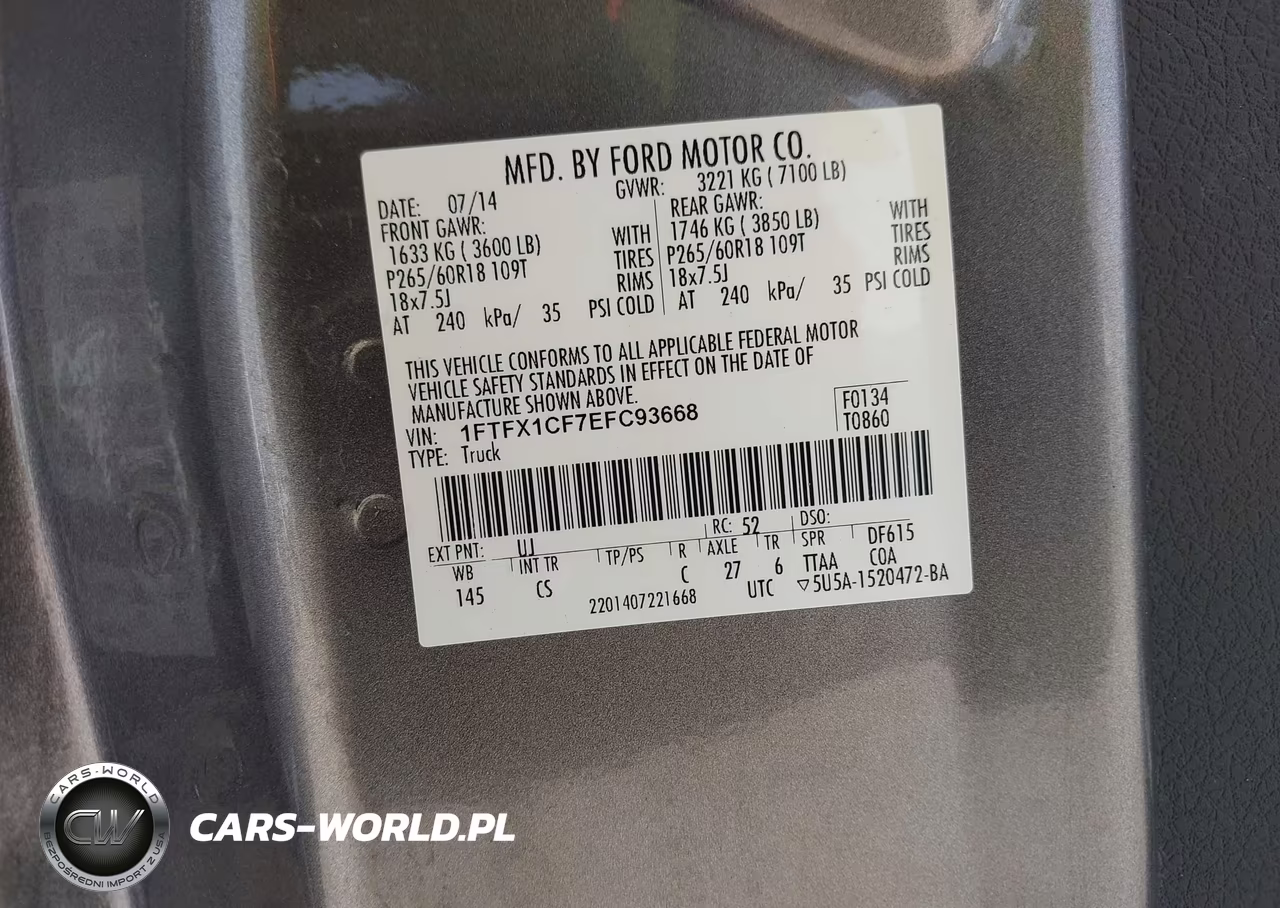 2014 Ford F-150 Stx VIN:1FTFX1CF7EFC93668 - 9