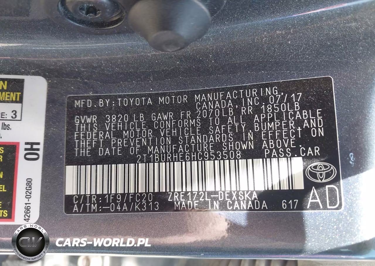 2017 Toyota Corolla Se VIN:2T1BURHE6HC953508 - 9