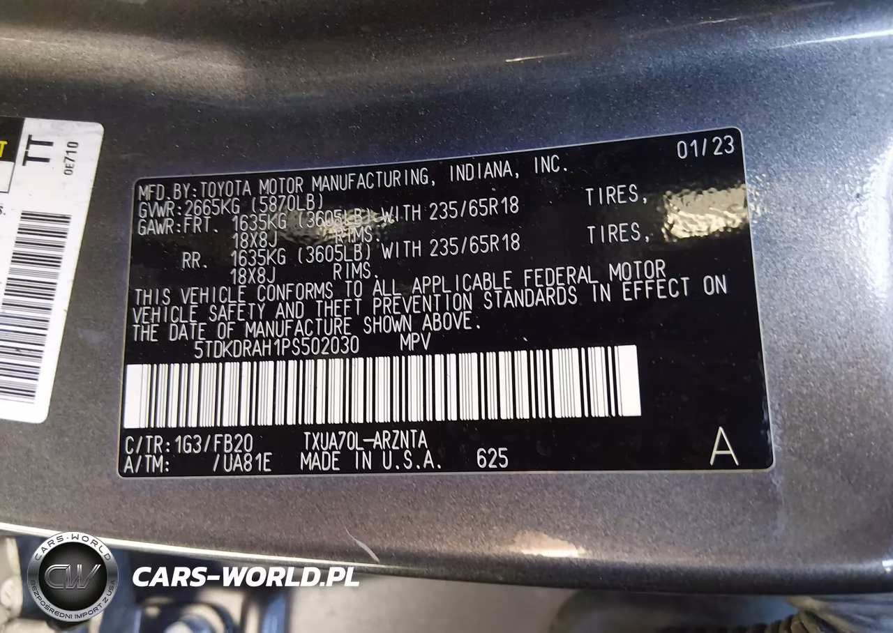 2023 Toyota Highlander Le VIN:5TDKDRAH1PS502030 - 9