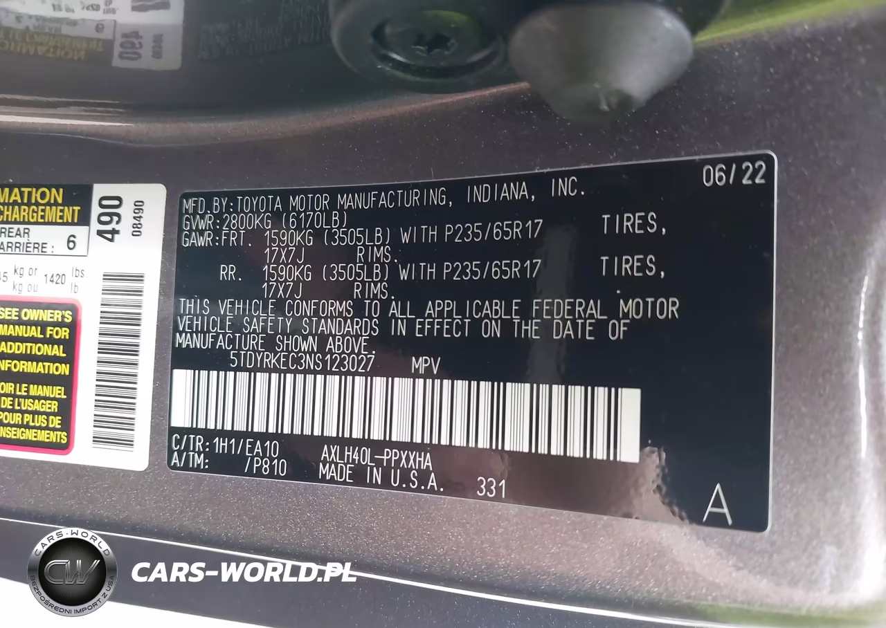 2022 Toyota Sienna Xle VIN:5TDYRKEC3NS123027 - 9