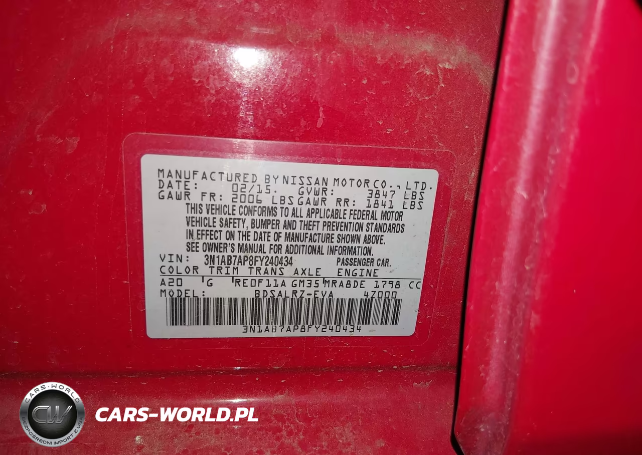 2015 Nissan Sentra Sr VIN:3N1AB7AP8FY240434 - 9