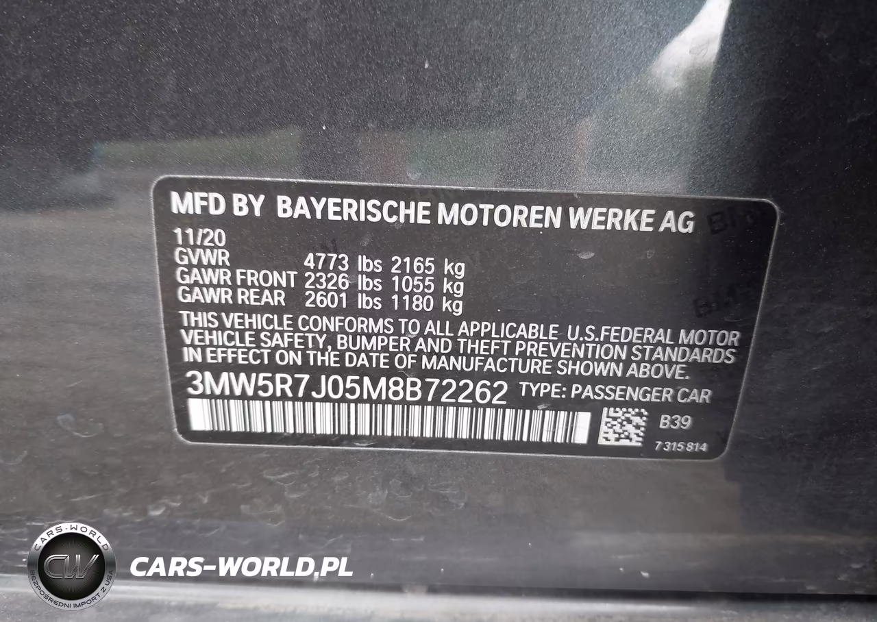 2021 BMW 330I xDrive VIN:3MW5R7J05M8B72262 - 9