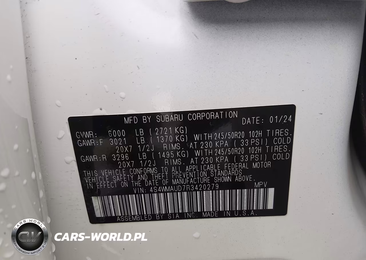 2024 Subaru Ascent Limited 7-Passenger VIN:4S4WMAUD7R3420279 - 9
