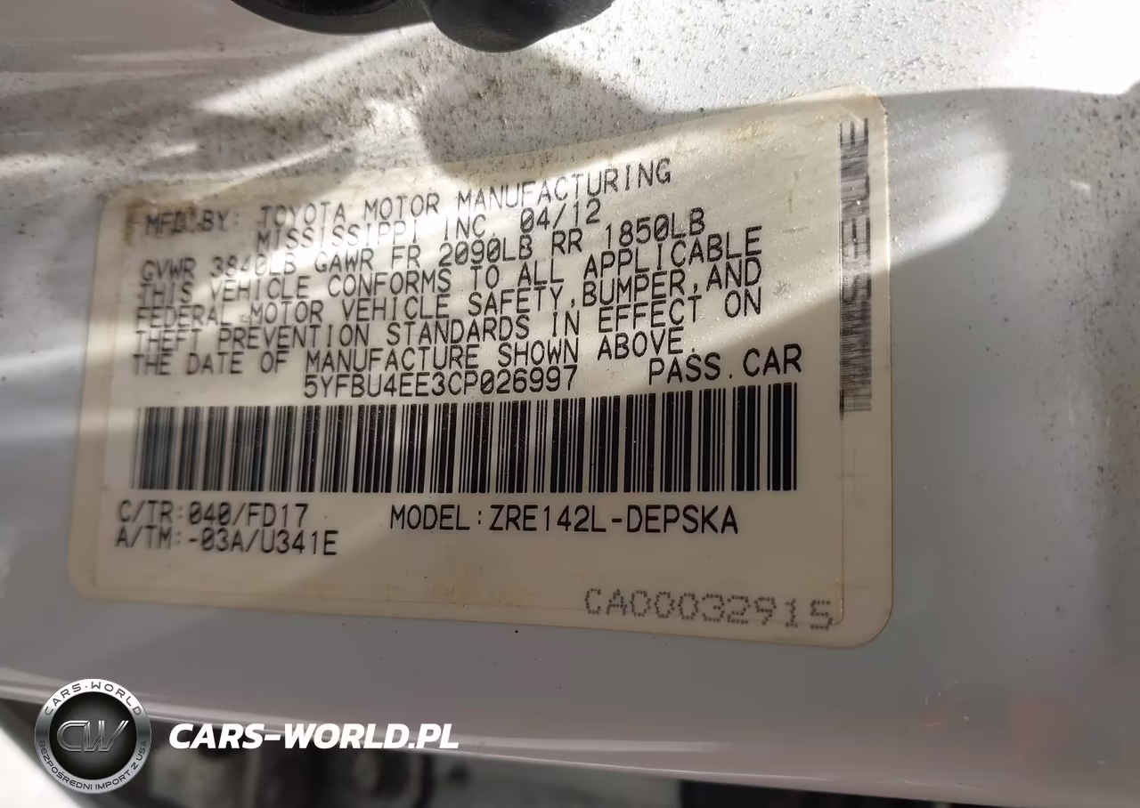 2012 Toyota Corolla S VIN:5YFBU4EE3CP026997 - 9
