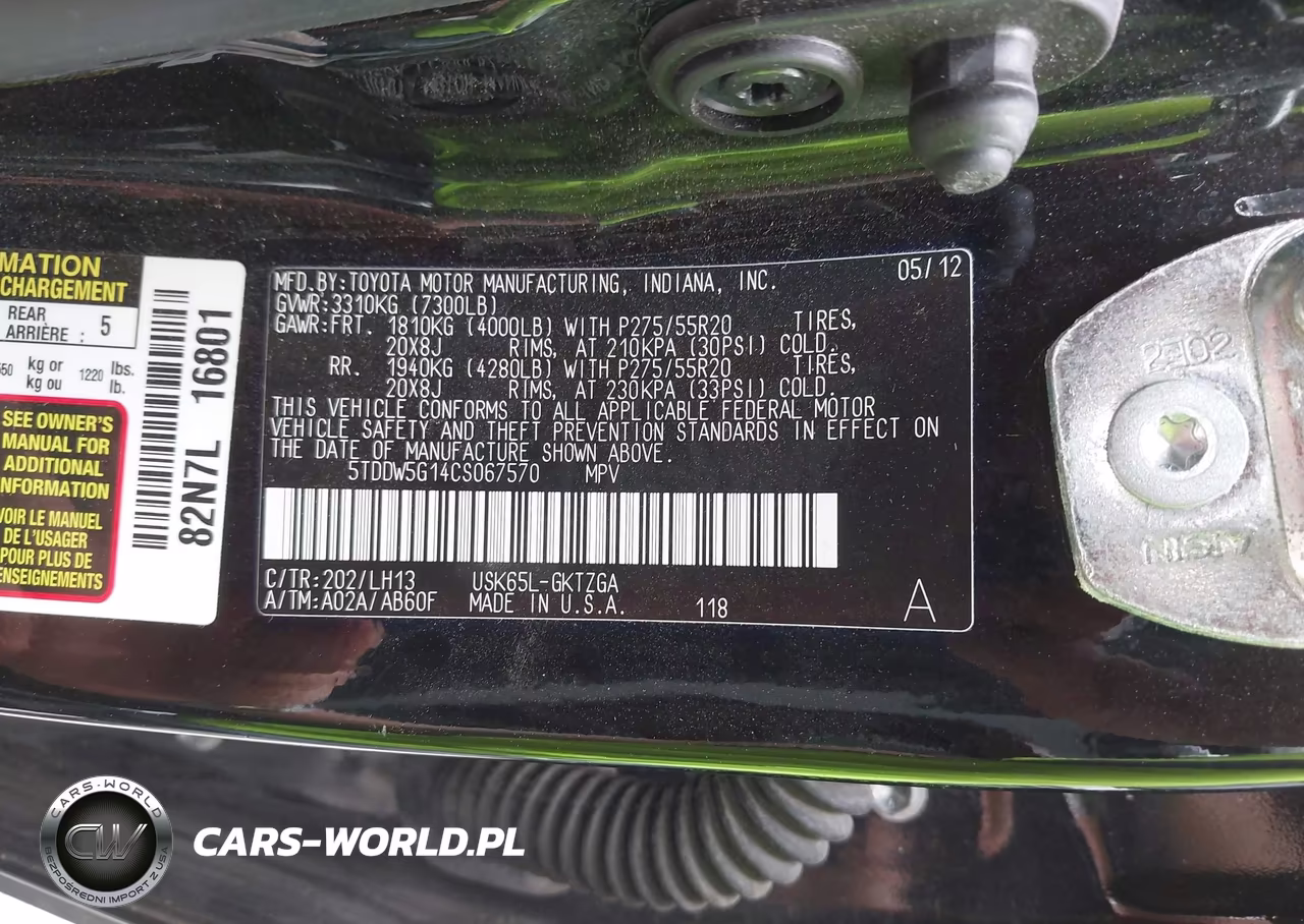 2012 Toyota Sequoia Platinum 5.7L V8 VIN:5TDDW5G14CS067570 - 9
