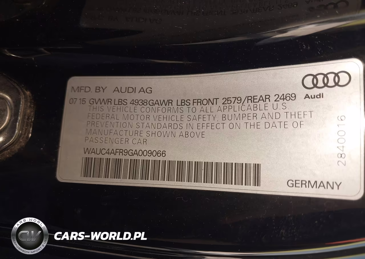 2016 Audi S5 Premium Plus VIN:WAUC4AFR9GA009066 - 9