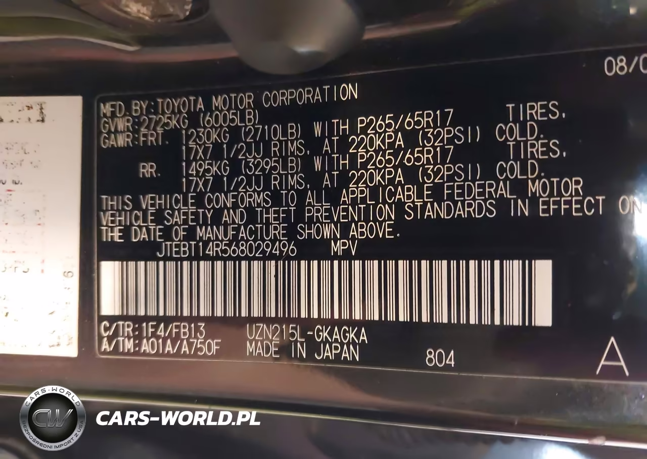2006 Toyota 4Runner Sr5 Sport V8 VIN:JTEBT14R568029496 - 9