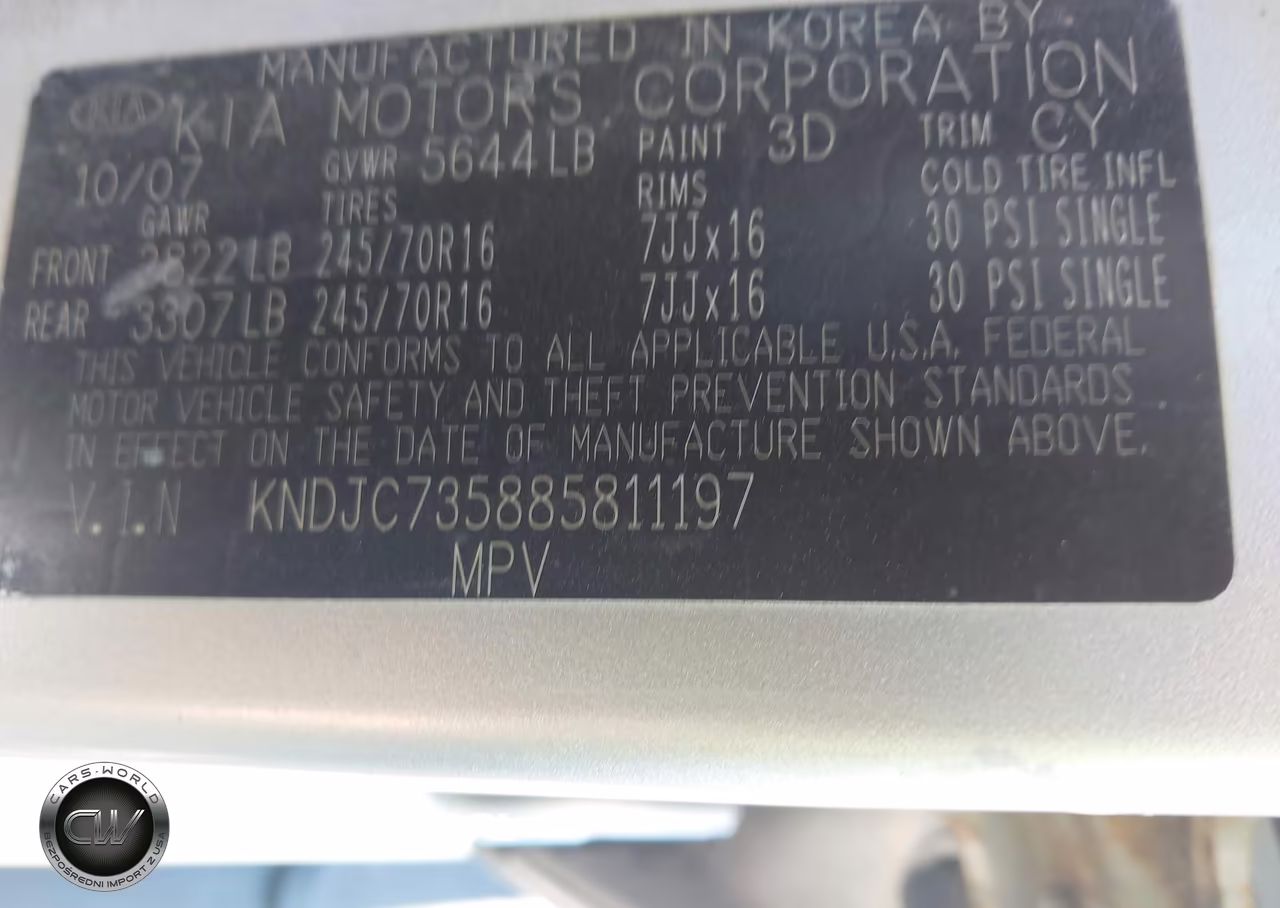 2008 Kia Sorento Lx VIN:KNDJC735885811197 - 9