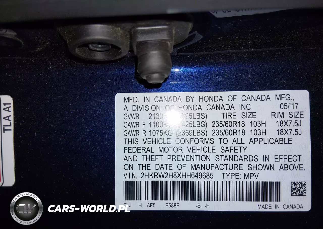 2017 Honda Cr-V Ex-L-Ex-L Navi VIN:2HKRW2H8XHH649685 - 9