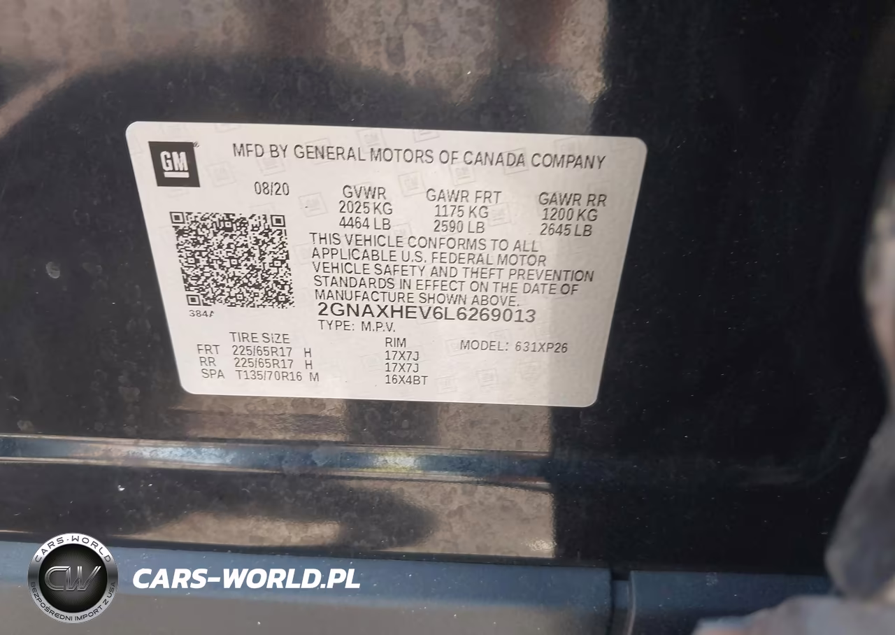 2020 Chevrolet Equinox Fwd Ls VIN:2GNAXHEV6L6269013 - 9