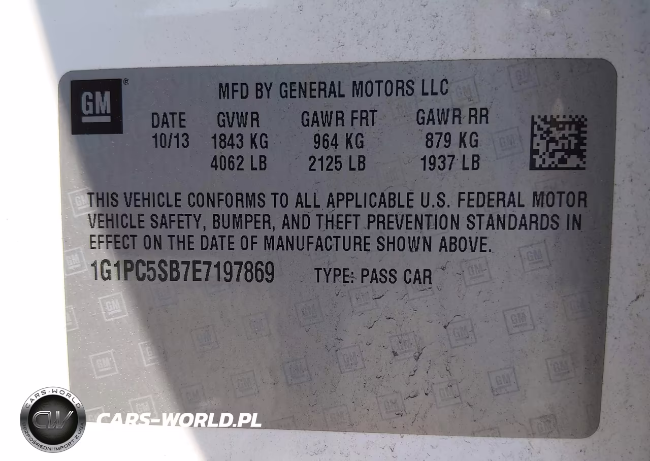 2014 Chevrolet Cruze 1Lt Auto VIN:1G1PC5SB7E7197869 - 9
