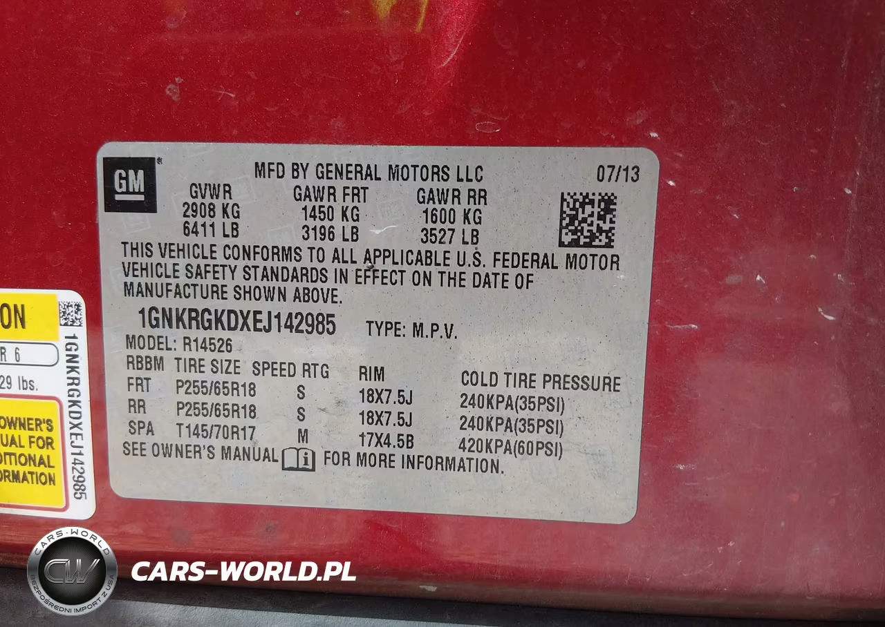2014 Chevrolet Traverse Lt VIN:1GNKRGKDXEJ142985 - 9
