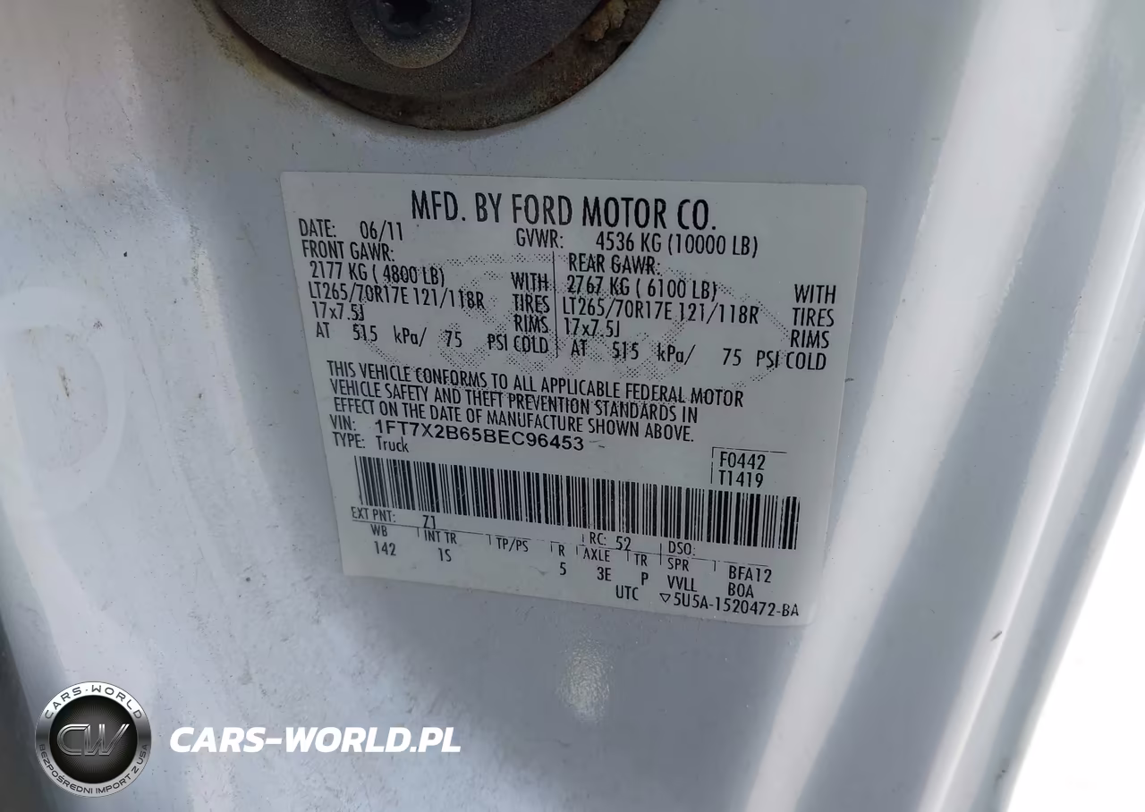 2011 Ford Super Duty F-250 Srw Lariat-Xl-Xlt VIN:1FT7X2B65BEC96453 - 9