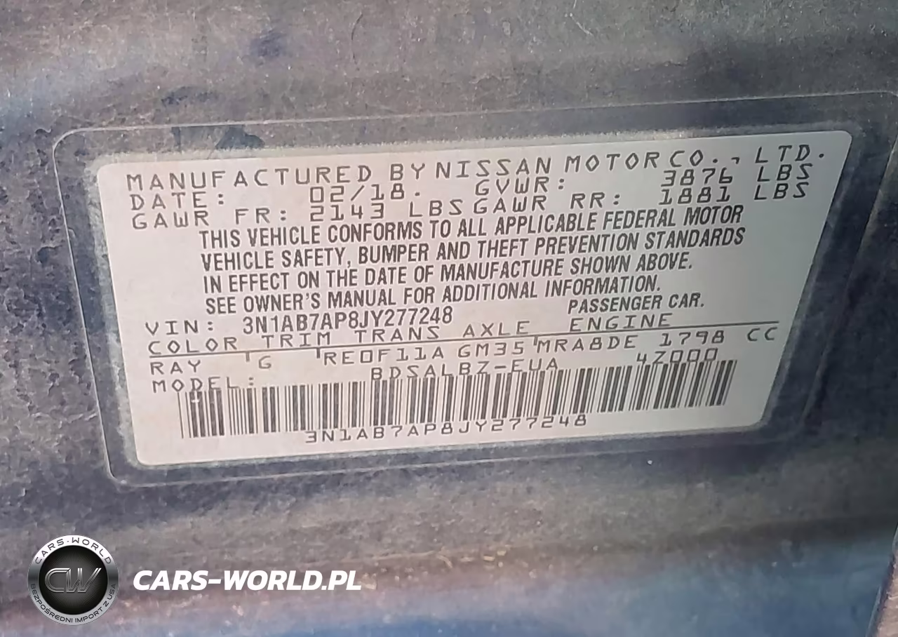 2018 Nissan Sentra S VIN:3N1AB7AP8JY277248 - 9