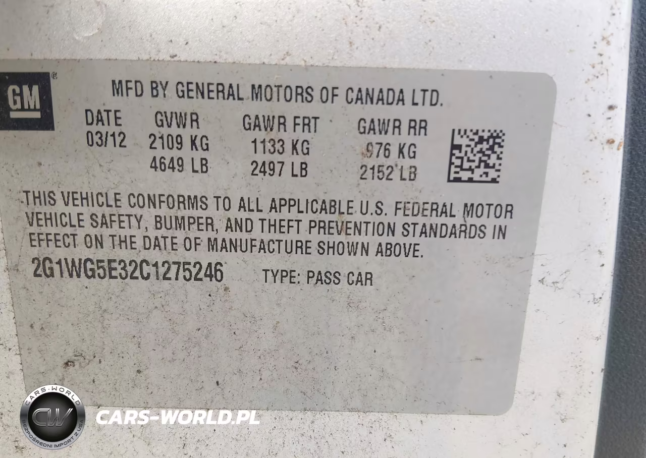 2012 Chevrolet Impala Lt VIN:2G1WG5E32C1275246 - 9