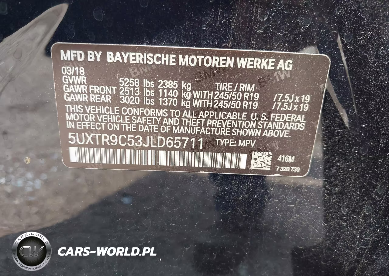 2018 BMW X3 xDrive30I VIN:5UXTR9C53JLD65711 - 9