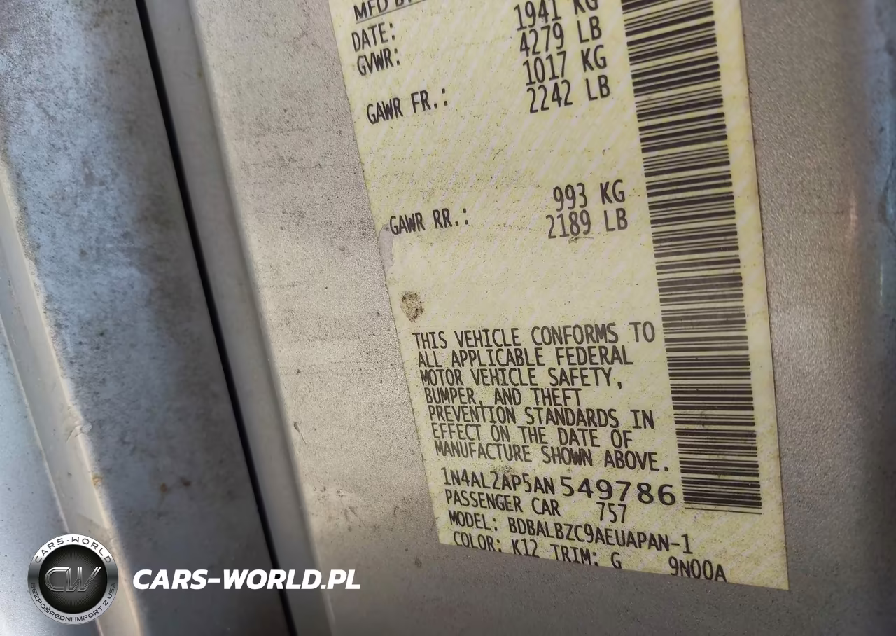2010 Nissan Altima 2.5 S VIN:1N4AL2AP5AN549786 - 9