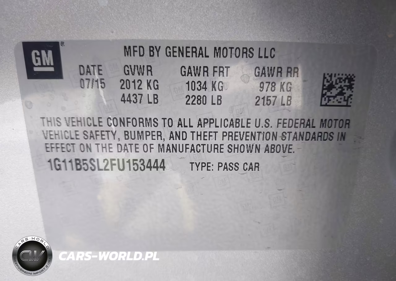 2015 Chevrolet Malibu Ls VIN:1G11B5SL2FU153444 - 9
