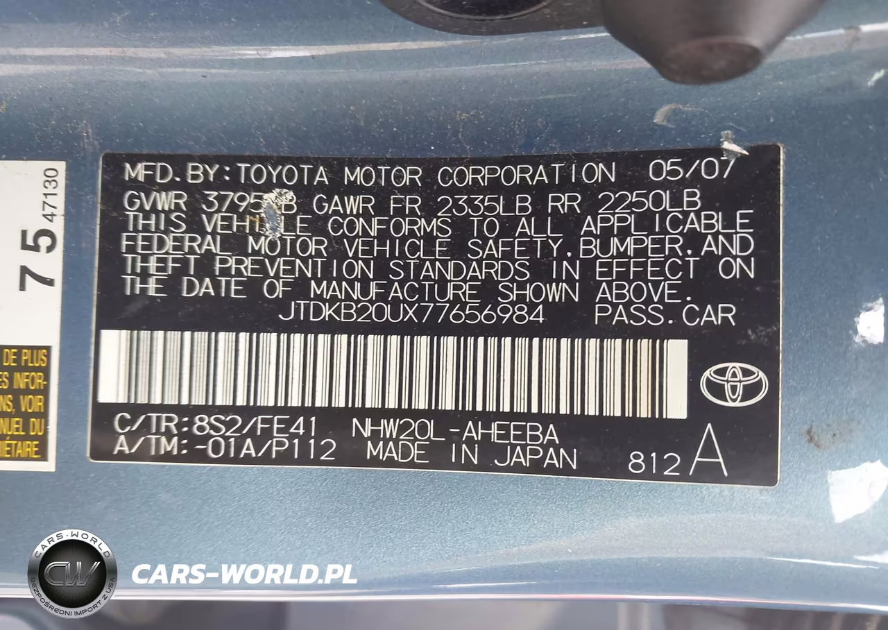 2007 Toyota Prius VIN:JTDKB20UX77656984 - 9