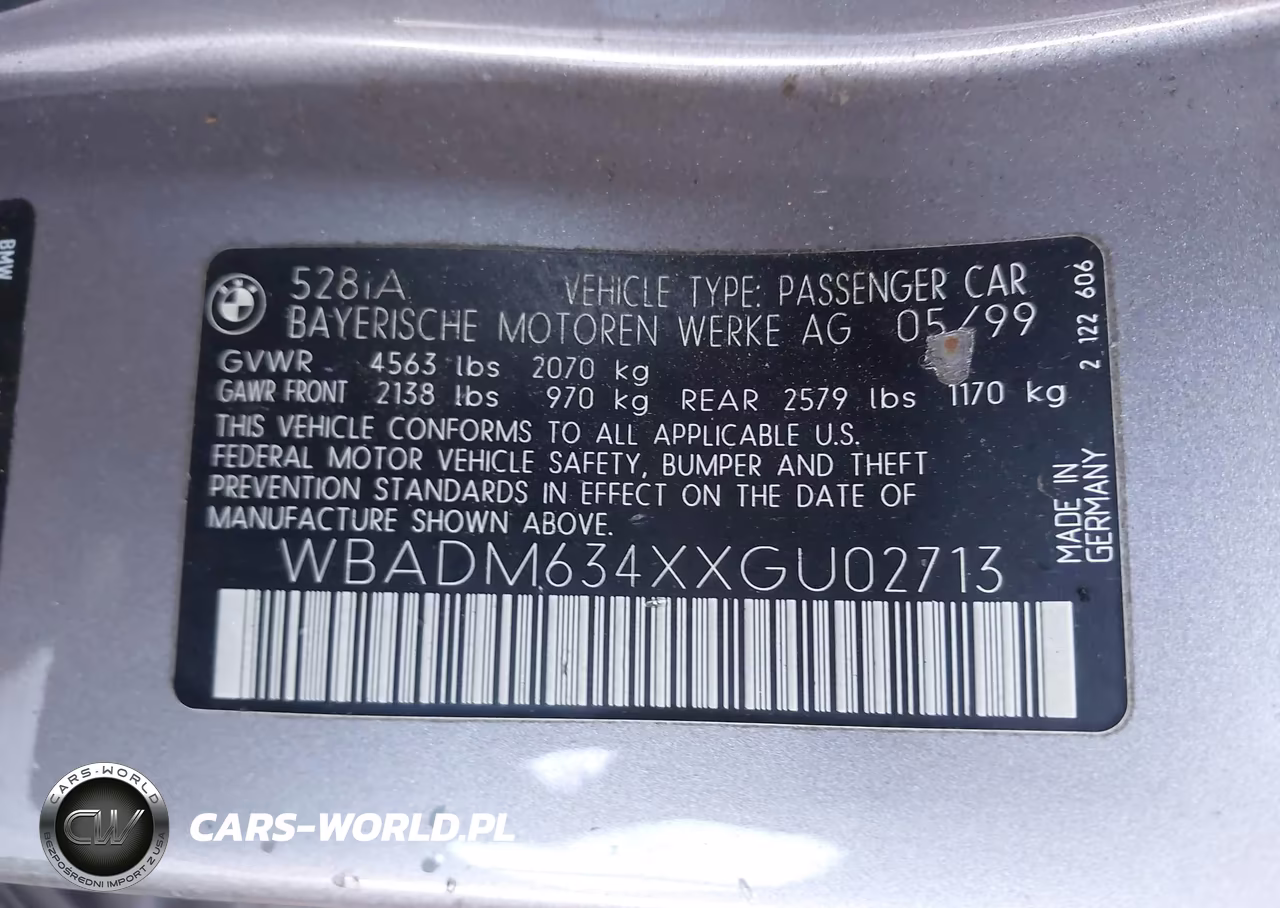 1999 BMW 528Ia VIN:WBADM634XXGU02713 - 9