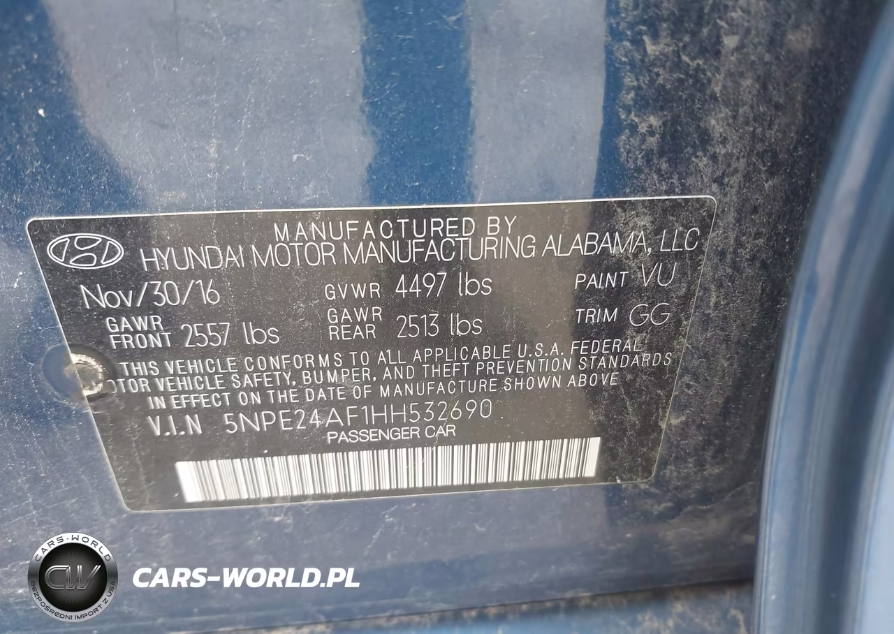 2017 Hyundai Sonata VIN:5NPE24AF1HH532690 - 9