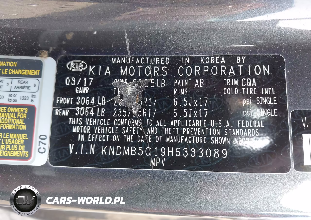 2017 Kia Sedona Lx VIN:KNDMB5C19H6333089 - 9